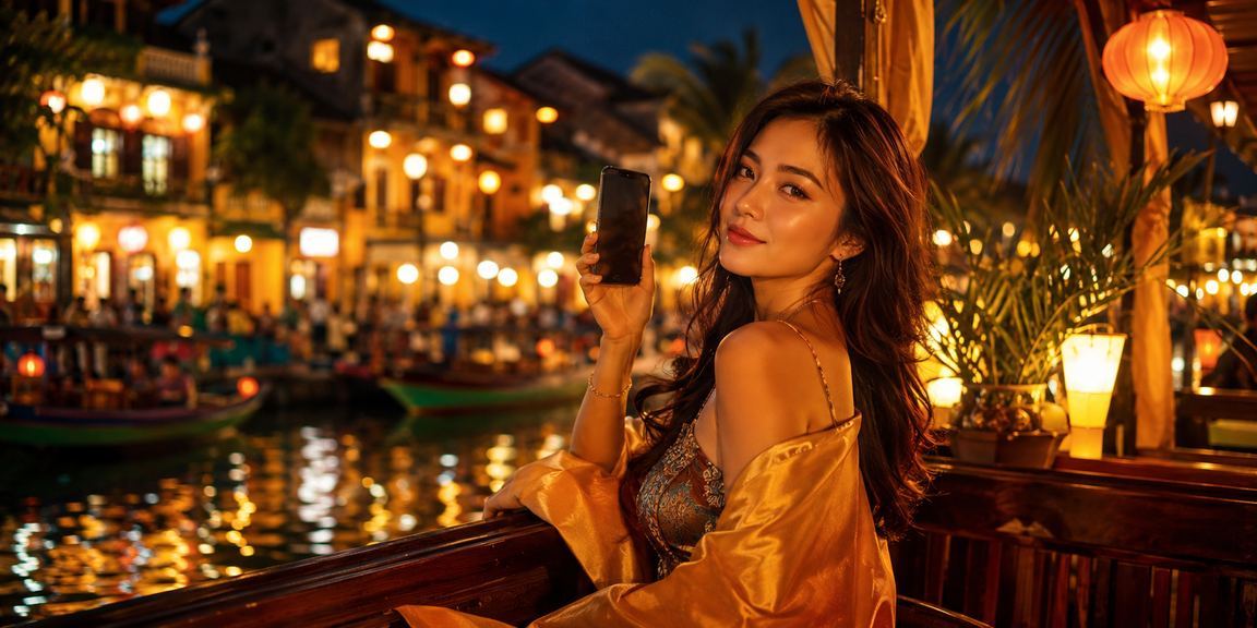 Khách hàng tham gia sự kiện thưởng đêm tại Hội An